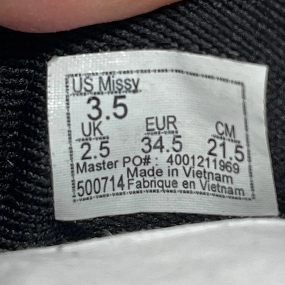 Vans missy size